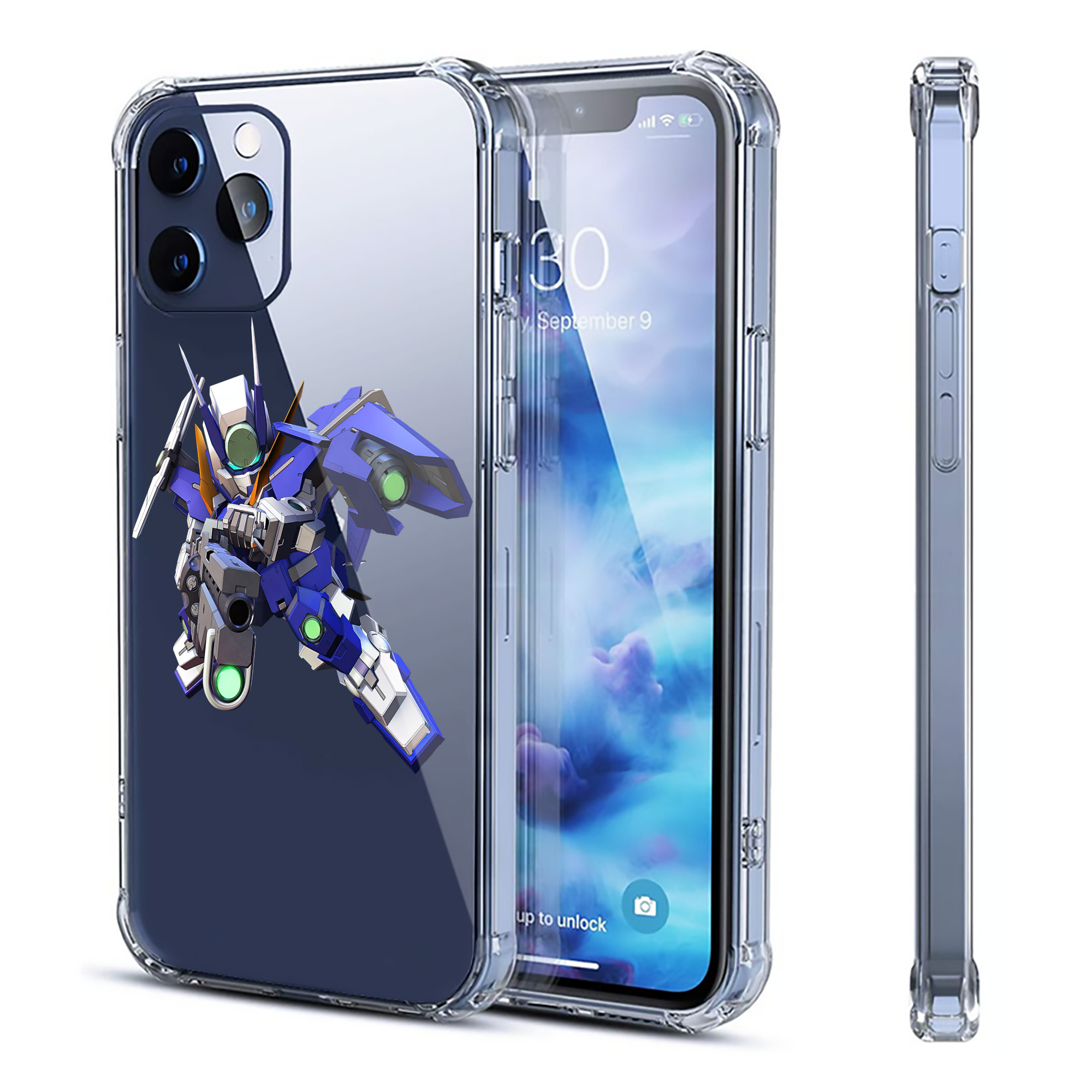 （画像用） 機動戦士ガンダム Mobile Suit Gundam 【iPhone 12シリーズ対応】透明スマホケース（クリアソフトケース）
